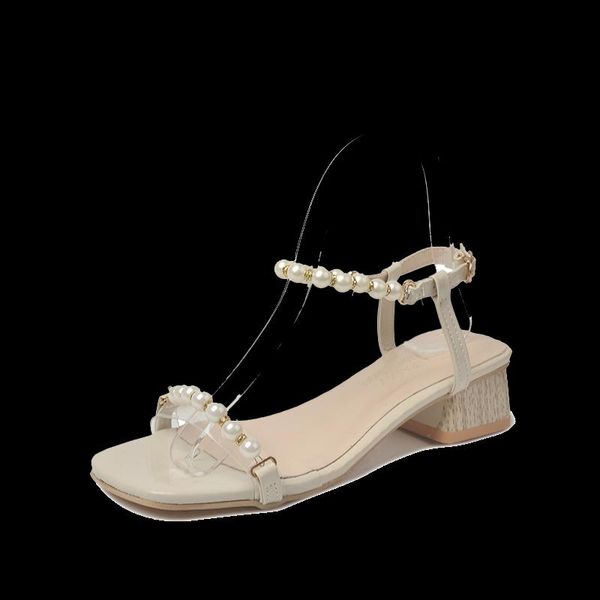 sandals 2021 summer women's fashion open toe elegant all-match pearl decoration sweet with heel casual, Black
sandals 2021 summer women's fashion open toe elegant all-match pearl decoration sweet with heel casual, Black