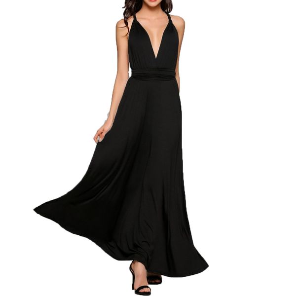 Party Dresses Wholesale- Women Long Bandage Dress Floor Length Black Maxi Chiffon Sleeveless V-Neck Multiway Convertible WCJF, White;black
Party Dresses Wholesale- Women Long Bandage Dress Floor Length Black Maxi Chiffon Sleeveless V-Neck Multiway Convertible WCJF, White;black