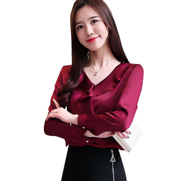 women spring summer style chiffon blouses shirts lady casual long sleeve ruffles decor stand collar blusas df3156 210609, White
women spring summer style chiffon blouses shirts lady casual long sleeve ruffles decor stand collar blusas df3156 210609, White