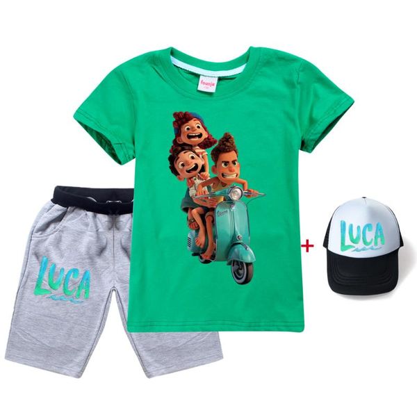 clothing sets movie luca boys t-shirt girls t shirt+shorts+hat 3pcs summer cotton kids cartoon sport tees children suit, White
clothing sets movie luca boys t-shirt girls t shirt+shorts+hat 3pcs summer cotton kids cartoon sport tees children suit, White