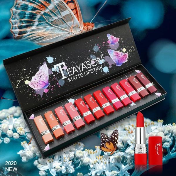 teayason 12pcs/set velvet matte small tube lipstick long lasting plum red lip stick waterproof non-stick lips makeup tslm1
teayason 12pcs/set velvet matte small tube lipstick long lasting plum red lip stick waterproof non-stick lips makeup tslm1