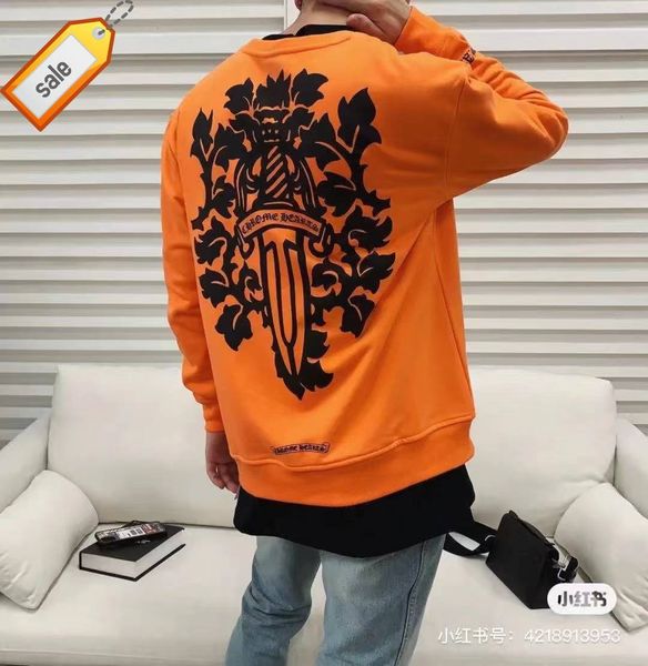 ch autumn tide and winter sweater limited orange rattan flower sword printed terry long sleeve pullover for men women, Black
ch autumn tide and winter sweater limited orange rattan flower sword printed terry long sleeve pullover for men women, Black