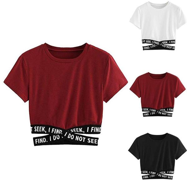 women's t-shirt summer crop women solid color bandage ladies tshirt womens clothing fashion cropped casual girls shirts, White
women's t-shirt summer crop women solid color bandage ladies tshirt womens clothing fashion cropped casual girls shirts, White