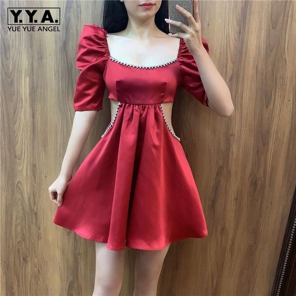 casual dresses korean style elegant womens diamonds dress office lady square collar puff sleeve hollow out above knee fashion, Black;gray
casual dresses korean style elegant womens diamonds dress office lady square collar puff sleeve hollow out above knee fashion, Black;gray