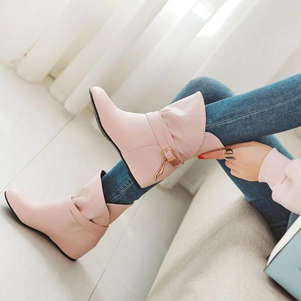 boots 4cm height increase shoes woman young gilrs students flat heel ankle femake short slip on pink white size 33-43, Black
boots 4cm height increase shoes woman young gilrs students flat heel ankle femake short slip on pink white size 33-43, Black