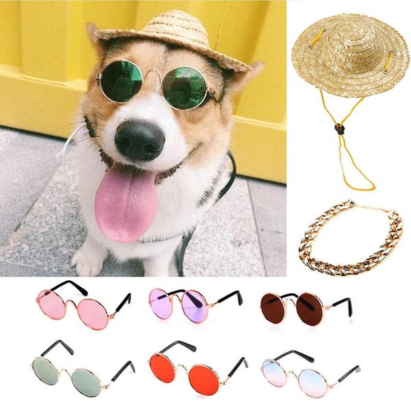 cat costumes fashion trend pet and dog sunglasses set toys puppy pos props accessoires with straw hat necklace
cat costumes fashion trend pet and dog sunglasses set toys puppy pos props accessoires with straw hat necklace