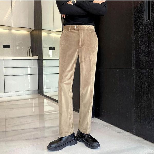 men's pants 2021 autumn winter velour elastic waist business casual suit trousers design thick straight bottom khaki black
men's pants 2021 autumn winter velour elastic waist business casual suit trousers design thick straight bottom khaki black
