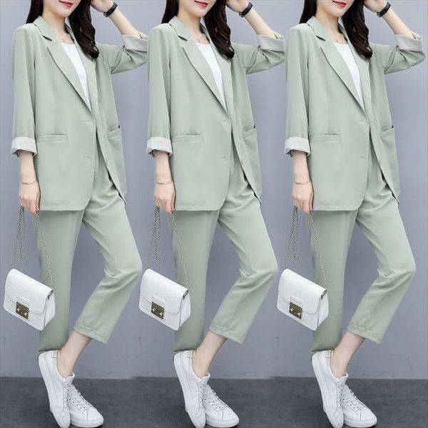 vintage suit casual fashion light womens pants green notched blazer jacket office wear suits female sets, White
vintage suit casual fashion light womens pants green notched blazer jacket office wear suits female sets, White