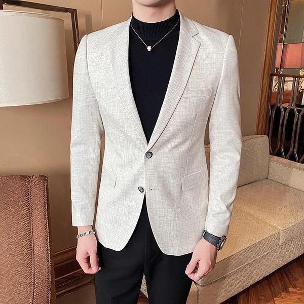 men's suits & blazers mens slim fit blazer business casual suit jacket spring luxury beige club dj stage clothers terno masculino 484m, White;black
men's suits & blazers mens slim fit blazer business casual suit jacket spring luxury beige club dj stage clothers terno masculino 484m, White;black