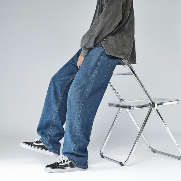 men's jeans 2021 straight men autumn white loose denim trousers streetwear male casual solid color wide man pants street style, Blue
men's jeans 2021 straight men autumn white loose denim trousers streetwear male casual solid color wide man pants street style, Blue