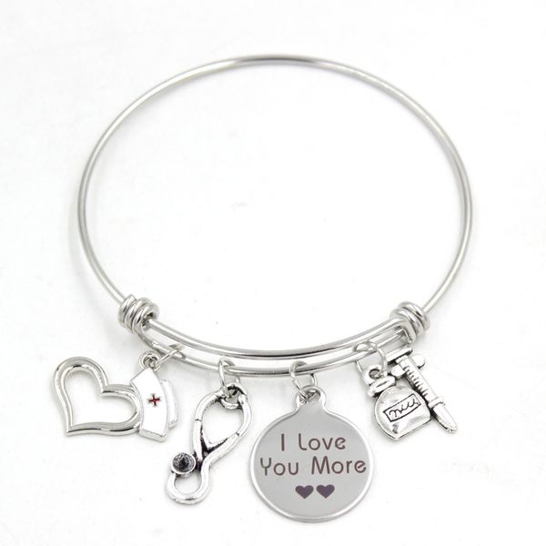 wholesale stainless steel wire bangle bracelet stethoscope nurse hat cap charm bracelets women jewelry nursers gifts, Golden;silver
wholesale stainless steel wire bangle bracelet stethoscope nurse hat cap charm bracelets women jewelry nursers gifts, Golden;silver