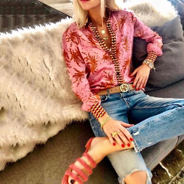 women's blouses & shirts autumn fashion suit collar female boho print shirt women office lady style long sleeves brocade single row but, White
women's blouses & shirts autumn fashion suit collar female boho print shirt women office lady style long sleeves brocade single row but, White