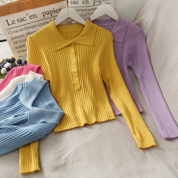 women's blouses & shirts women fashion slim bodycon front buttons long sleeves knitted blouse sweet casual outdoor girls elegant daily, White
women's blouses & shirts women fashion slim bodycon front buttons long sleeves knitted blouse sweet casual outdoor girls elegant daily, White
