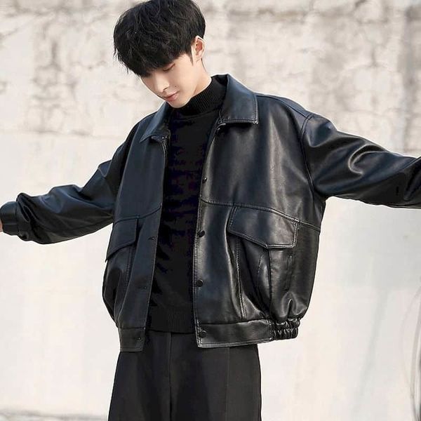 women's jackets trendy loose leather men's plus velvet motorcycle clothing young student pilot jacket autumn and winter trendy 98h, Black;brown
women's jackets trendy loose leather men's plus velvet motorcycle clothing young student pilot jacket autumn and winter trendy 98h, Black;brown