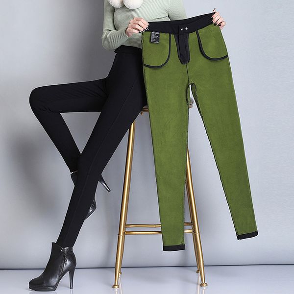 women skinny winter pencil pants good stretch thick female trousers slim legging plus velvet casual elastic 965c 210420, Black
women skinny winter pencil pants good stretch thick female trousers slim legging plus velvet casual elastic 965c 210420, Black