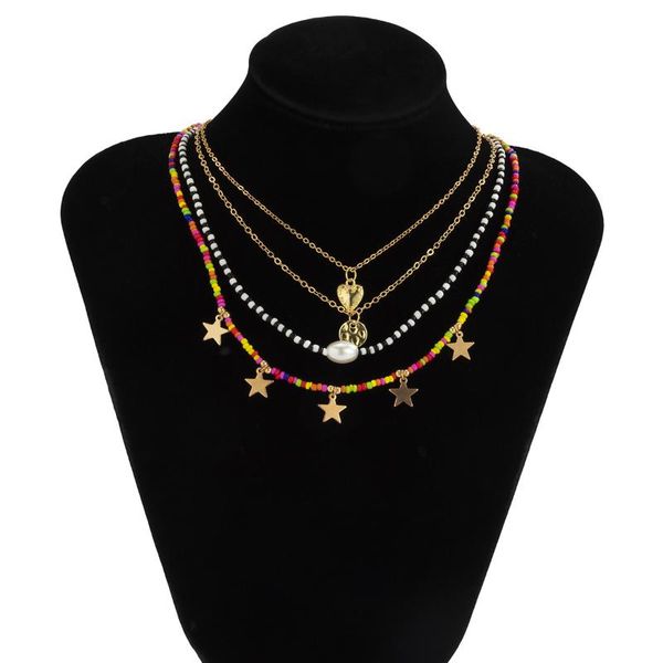 pendant necklaces boho rainbow seed bead star pearl necklace fashion goth choker neck for women friends' jewelry, Silver
pendant necklaces boho rainbow seed bead star pearl necklace fashion goth choker neck for women friends' jewelry, Silver