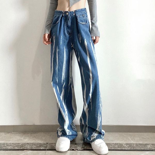 women's jeans autumn stylish tie-dye printing high waist wild trendy loose leg pants street dating chic y2k straight trousers, Blue
women's jeans autumn stylish tie-dye printing high waist wild trendy loose leg pants street dating chic y2k straight trousers, Blue