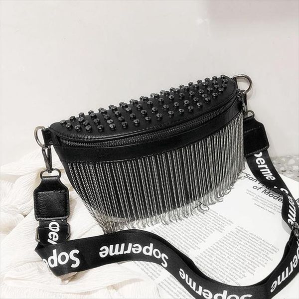 women punk rivet waist tassel cool fanny pack leather chest belt bags crossbody shoulder phone money bum hip purse
women punk rivet waist tassel cool fanny pack leather chest belt bags crossbody shoulder phone money bum hip purse
