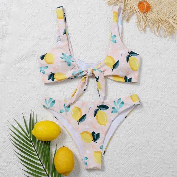 avant-garde swimsuit for women 2021 chest tied bikini lemon print split, White;black
avant-garde swimsuit for women 2021 chest tied bikini lemon print split, White;black