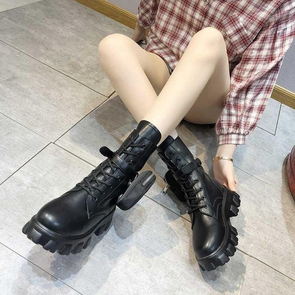 boots 2021 autumn and winter pocket buckle platform bag ankle shiny leather patchwork arrival, Black
boots 2021 autumn and winter pocket buckle platform bag ankle shiny leather patchwork arrival, Black