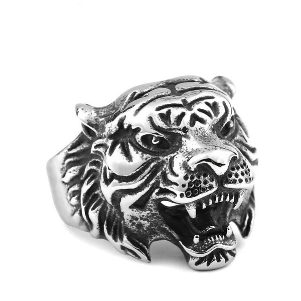 original zodiac jewelry wholesale domineering tiger head ring men's personality retro fashion ring, Silver
original zodiac jewelry wholesale domineering tiger head ring men's personality retro fashion ring, Silver