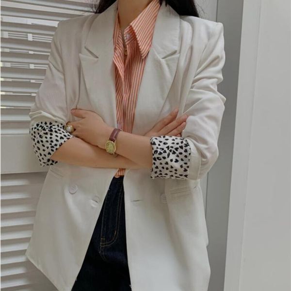 women's suits & blazers ol notched leopard cuff stitching blazer coat female spring autumn elegant formal women suit jacket, White;black
women's suits & blazers ol notched leopard cuff stitching blazer coat female spring autumn elegant formal women suit jacket, White;black