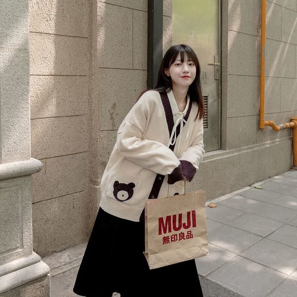 women's sweaters sweater beautiful japanese woman's winter loose versatile long sleeves long-sleeved cardigan jacket matc raag, White;black
women's sweaters sweater beautiful japanese woman's winter loose versatile long sleeves long-sleeved cardigan jacket matc raag, White;black