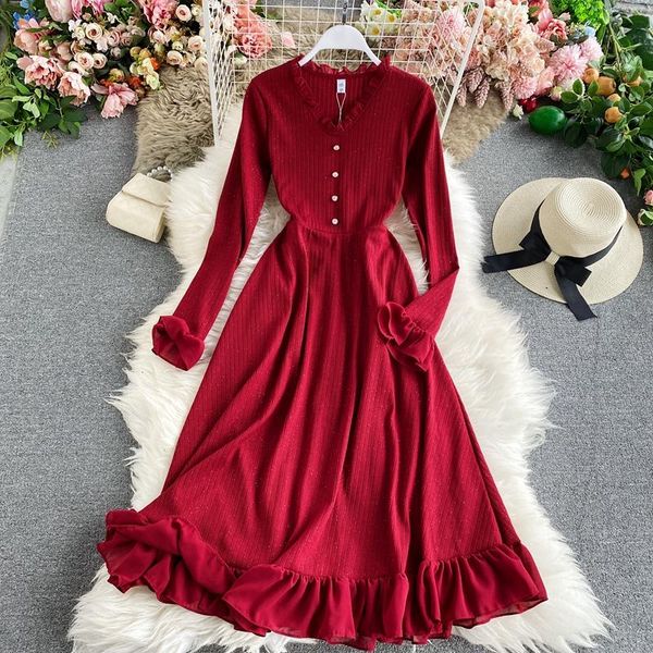 casual dresses vintage women's midi dress v-neck flare long sleeve ruffle vestidos red/beige female fashion autumn winter, Black;gray
casual dresses vintage women's midi dress v-neck flare long sleeve ruffle vestidos red/beige female fashion autumn winter, Black;gray