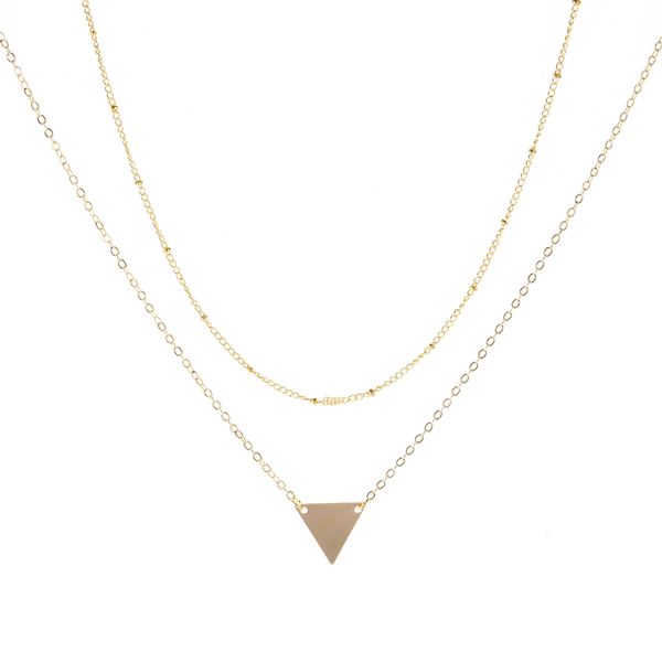 jewelry fashion simple triangle sequ copper bead chain multi-layer short necklace xl217, Silver
jewelry fashion simple triangle sequ copper bead chain multi-layer short necklace xl217, Silver
