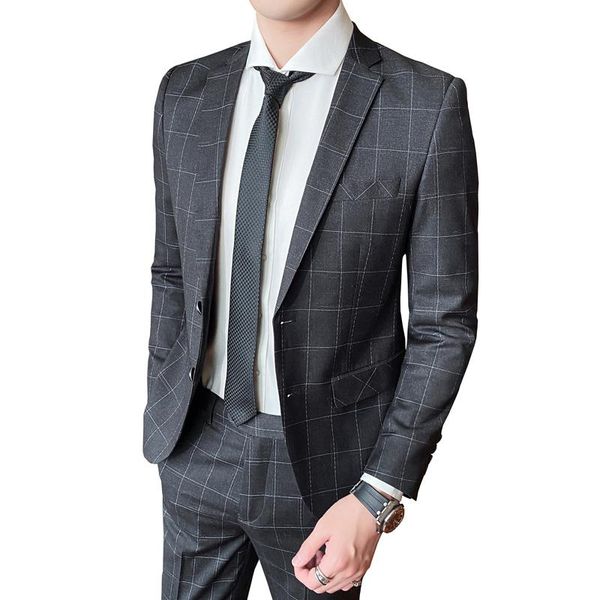 men wedding fashion blazers pants casual plaid stripe suit slim fit groom business formal wear 2 piece set coat trousers men's suits &, White;black
men wedding fashion blazers pants casual plaid stripe suit slim fit groom business formal wear 2 piece set coat trousers men's suits &, White;black