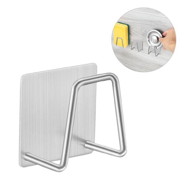 stainless steel sponge draining rack punch brush towel storage organizer kitchen organization shelf (double-sided tape) &
stainless steel sponge draining rack punch brush towel storage organizer kitchen organization shelf (double-sided tape) &