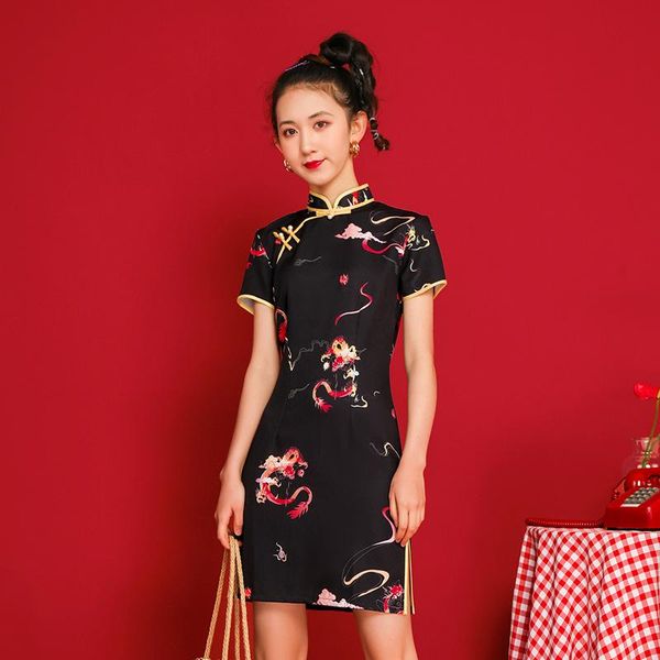 summer young cheongsam improved version of fashion girl students daily national chinese style dress ethnic clothing, Red
summer young cheongsam improved version of fashion girl students daily national chinese style dress ethnic clothing, Red