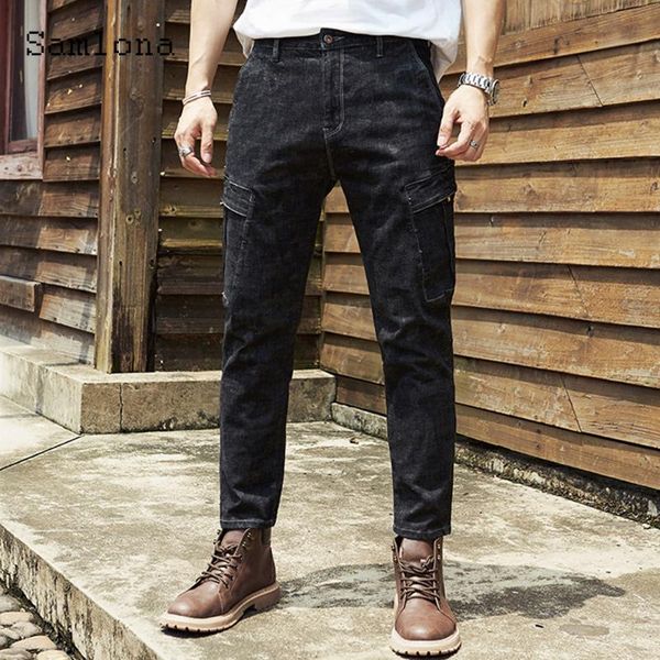 men's jeans samlona plus size men denim pants casual pantalon european and american style 2021 fashion skinny pencil trousers, Blue
men's jeans samlona plus size men denim pants casual pantalon european and american style 2021 fashion skinny pencil trousers, Blue