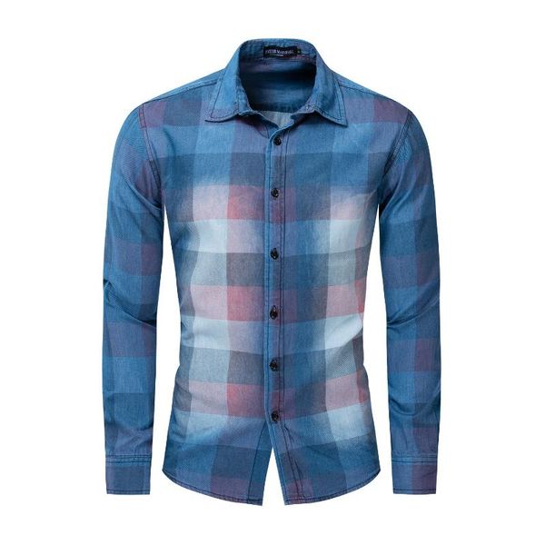 fashion brand clothing 2021 men's 100% cotton shirt men slim fit plaid male long sleeve denim for casual shirts, White;black
fashion brand clothing 2021 men's 100% cotton shirt men slim fit plaid male long sleeve denim for casual shirts, White;black