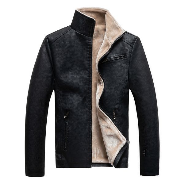 autumn and winter new plush thickened coat men's leather warm motorcycle jacket, Black
autumn and winter new plush thickened coat men's leather warm motorcycle jacket, Black