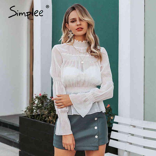 fashion white women shirt holiday long sleeve spring female and see through chiffon blouse 210414
fashion white women shirt holiday long sleeve spring female and see through chiffon blouse 210414