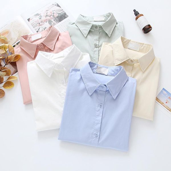 women's blouses & shirts 2021 spring korean loose white long sleeve for women fashion solid color shirt blusas female chiffon button gr
women's blouses & shirts 2021 spring korean loose white long sleeve for women fashion solid color shirt blusas female chiffon button gr