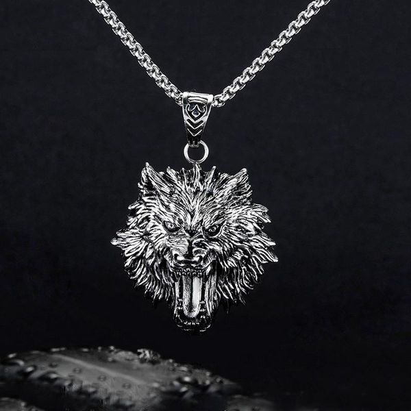 vintage viking wolf head pendant necklace fashion stainless steel punk men's accessories jewelry wholesale necklaces, Silver
vintage viking wolf head pendant necklace fashion stainless steel punk men's accessories jewelry wholesale necklaces, Silver