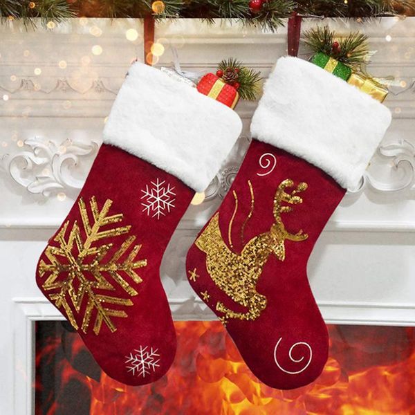 christmas decorations gold embroidered red socks gift bag elk snowflake flannel gifts hanging pendants decoration
christmas decorations gold embroidered red socks gift bag elk snowflake flannel gifts hanging pendants decoration