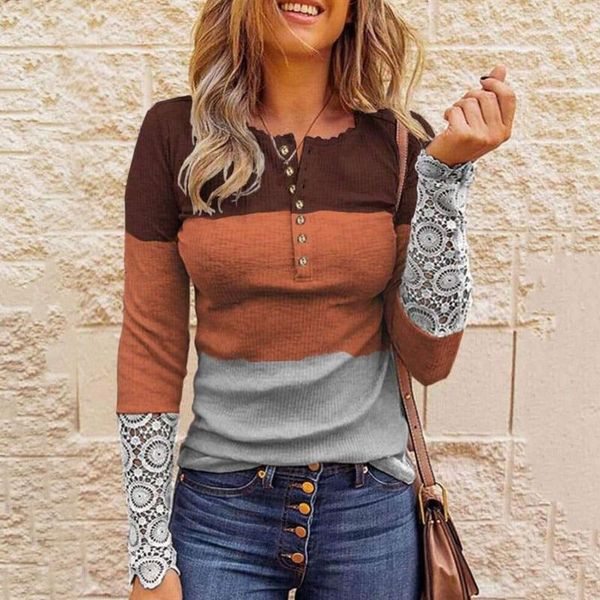 women's blouses & shirts autumn lace patwork long sleeve o-neck tunic front button casual shirt harajuku elegant blouse lady blusas, White
women's blouses & shirts autumn lace patwork long sleeve o-neck tunic front button casual shirt harajuku elegant blouse lady blusas, White