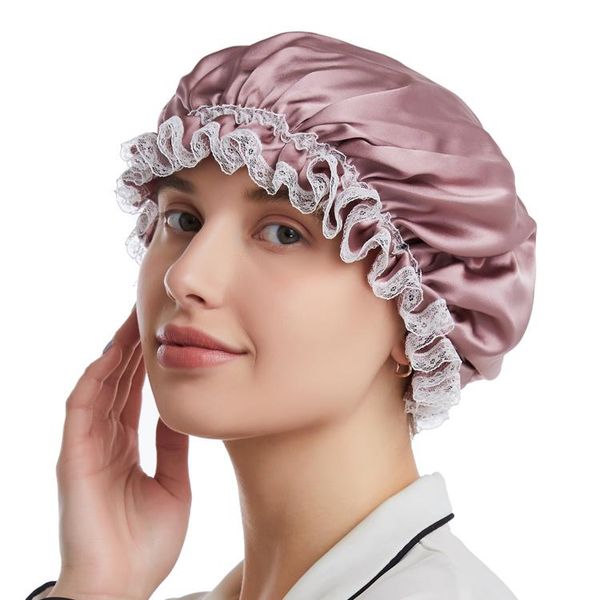 lace edge silk night sleep cap luxury women soft pure hat hair bonnet wide elastic band sale shower caps
lace edge silk night sleep cap luxury women soft pure hat hair bonnet wide elastic band sale shower caps