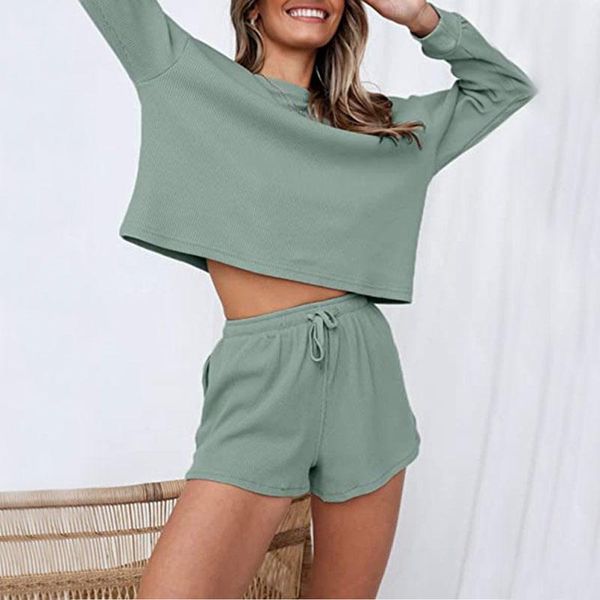 women's tracksuits long-sleeved t-shirt, high-waist shorts, solid color suit, sportswear, summer female leisure two-piece suit, Gray
women's tracksuits long-sleeved t-shirt, high-waist shorts, solid color suit, sportswear, summer female leisure two-piece suit, Gray