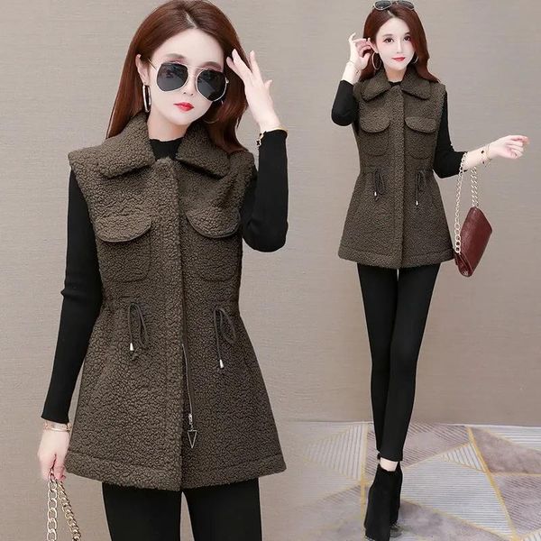 women's vests drawstring slim waist women warm vest plus size 4xl lambswool waistcoat autumn winter fashion casual sleeveless femme jac, Black;white
women's vests drawstring slim waist women warm vest plus size 4xl lambswool waistcoat autumn winter fashion casual sleeveless femme jac, Black;white