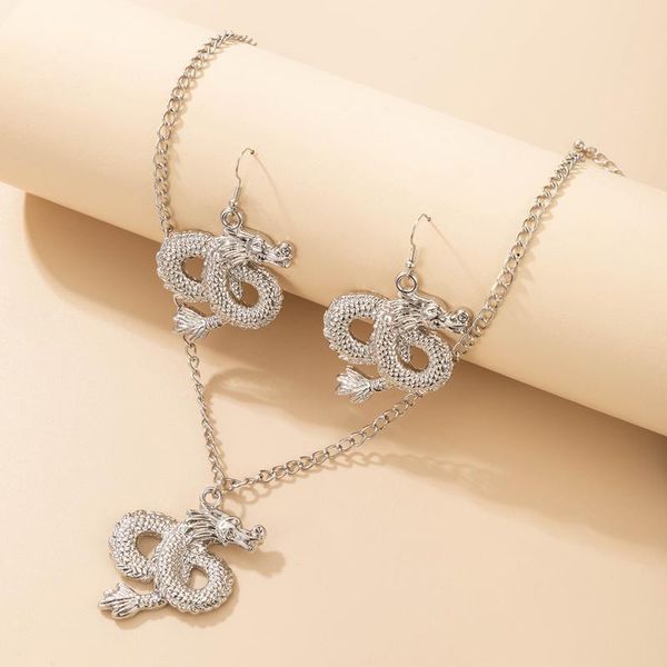 earrings & necklace vintage ancient silver color chinese dragon jewelry sets for women pandent drop earring snake animal
earrings & necklace vintage ancient silver color chinese dragon jewelry sets for women pandent drop earring snake animal