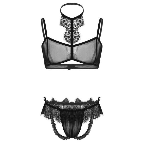 see-through sheer mesh lace gay underwear bra with g-strings thongs panties men crossdressing sissy lingerie set, Black;white
see-through sheer mesh lace gay underwear bra with g-strings thongs panties men crossdressing sissy lingerie set, Black;white