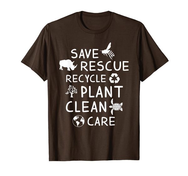 earth day save bees rescue animals recycle plastic t-shirt, White;black
