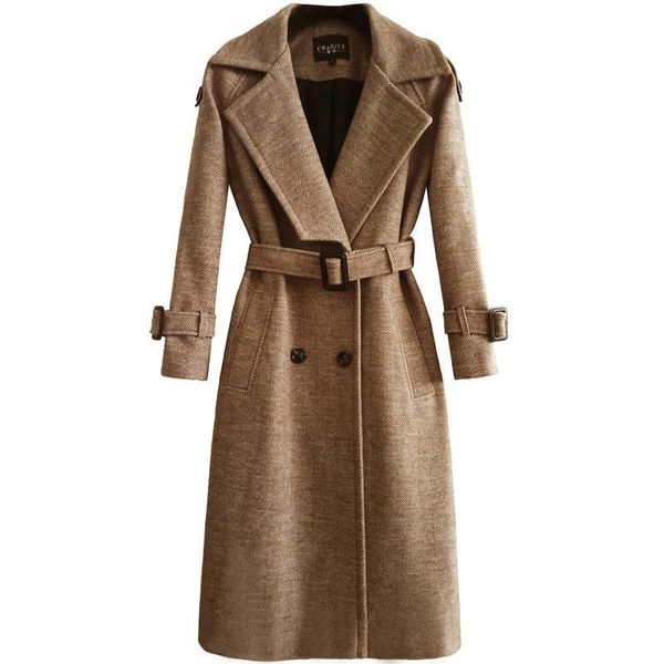 women's wool & blends england style herringbone woolen coat women autumn winter long fashion back patchwork windbreaker feminino casaco, Black
women's wool & blends england style herringbone woolen coat women autumn winter long fashion back patchwork windbreaker feminino casaco, Black