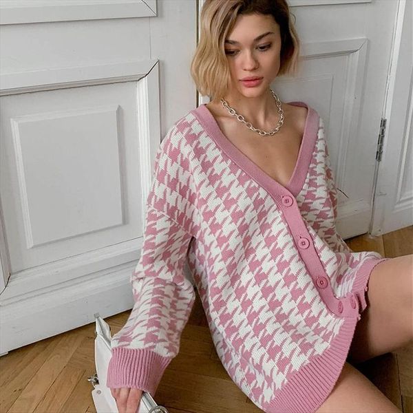 womens oversized houndstooth knit cardigan women sweaters jacket retro loose v neck long sleeve chic fashion color contrast top, White;black
womens oversized houndstooth knit cardigan women sweaters jacket retro loose v neck long sleeve chic fashion color contrast top, White;black