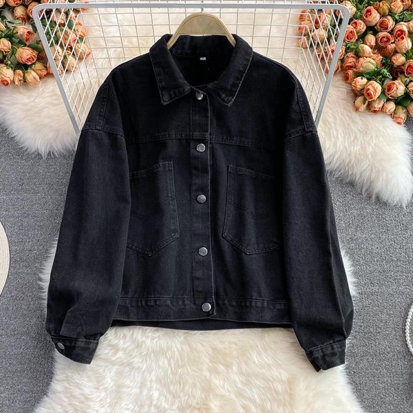 women's jackets black denim jacket women's short autumn and winter clothing korean style loose all-matching long-sleeved top, Black;brown
women's jackets black denim jacket women's short autumn and winter clothing korean style loose all-matching long-sleeved top, Black;brown