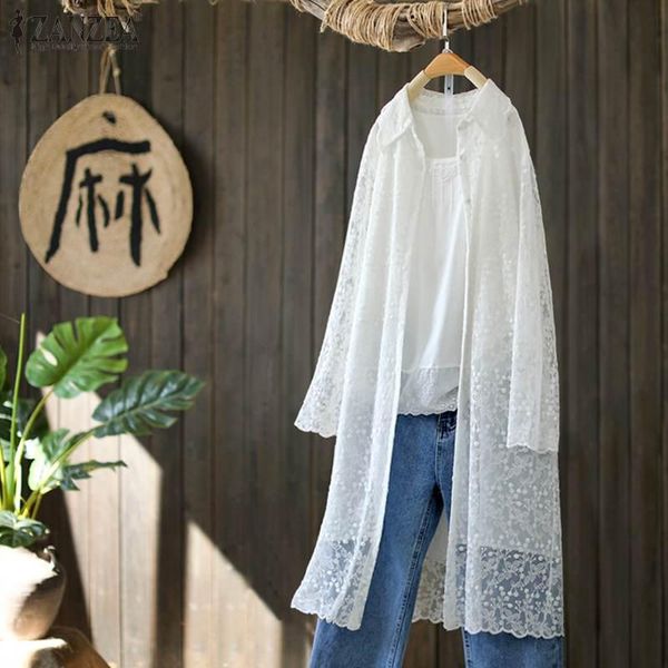women's blouses & shirts 2021 zanzea stylish summer lace blouse casual 3/4 sleeve blusas long tunic female solid cardigan plus size, White
women's blouses & shirts 2021 zanzea stylish summer lace blouse casual 3/4 sleeve blusas long tunic female solid cardigan plus size, White